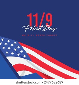 Patriot day memorial. United states patriot day 11 september graphics template.