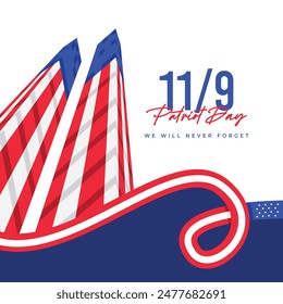 Patriot day memorial. United states patriot day 11 september graphics template.