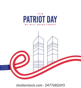 Patriot day memorial. United states patriot day 11 september graphics template.