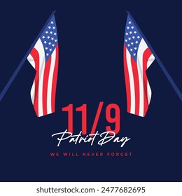 Patriot day memorial. United states patriot day 11 september graphics template.