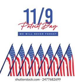 Patriot day memorial. United states patriot day 11 september graphics template.