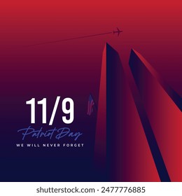 Patriot day memorial. United states patriot day 11 september graphics template.