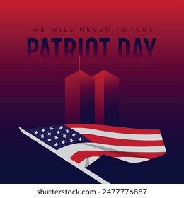 Patriot day memorial. United states patriot day 11 september graphics template.