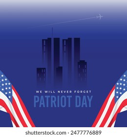 Patriot day memorial. United states patriot day 11 september graphics template.