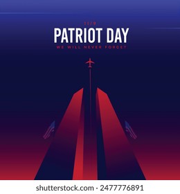 Patriot day memorial. United states patriot day 11 september graphics template.