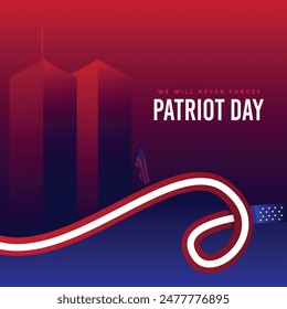 Patriot day memorial. United states patriot day 11 september graphics template.