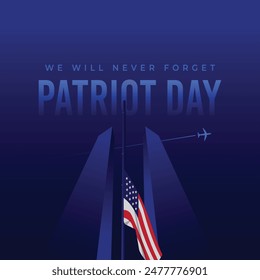 Patriot day memorial. United states patriot day 11 september graphics template.