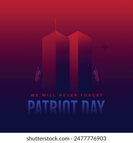 Patriot day memorial. United states patriot day 11 september graphics template.