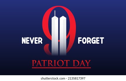 Patriot Day. Memory of September 11 USA. 9-11 Vector template for banner, card, poster, background.