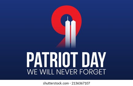 Patriot Day. Memory of September 11 USA. 9-11 Vector template for banner, card, poster, background.