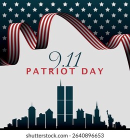 Patriot Day Poster. City silhouette