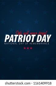 Patriot day promotion, advertising, poster, banner, template with American flag. American patriot day wallpaper