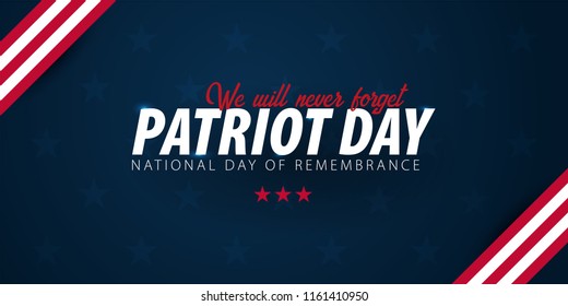 Patriot day promotion, advertising, poster, banner, template with American flag. American patriot day wallpaper.