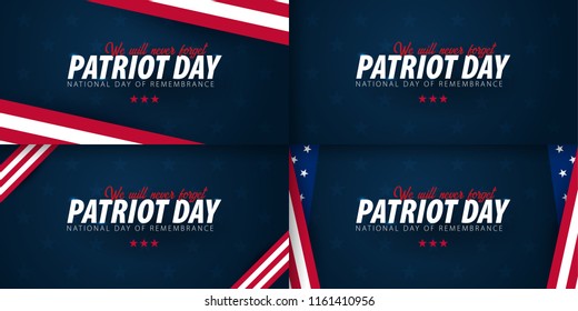 Patriot day promotion, advertising, poster, banner, template with American flag. American patriot day wallpaper.