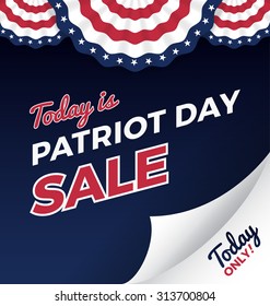 Patriot day sale promotion web banner. Vector illustration