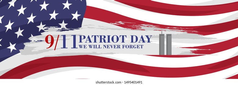 Patriot Day. September 11 vector illustration. Suitable for greeting card, poster and banner.