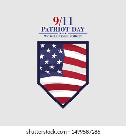 Patriot Day. September 11 vector illustration. Suitable for greeting card, poster and banner.