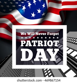 Patriot Day, September 11 waving flag.