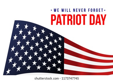 Patriot Day. September, 11. We will never forget. vector illustration
