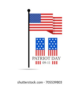 Patriot Day, september 11. We will never forget. Vector illustration.