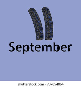 Patriot Day September 11. We will never forget. Flat vector illustration.