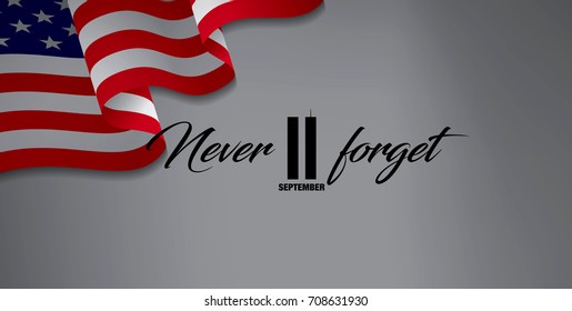 Patriot Day. September, 11. We will never forget. Vector illustration