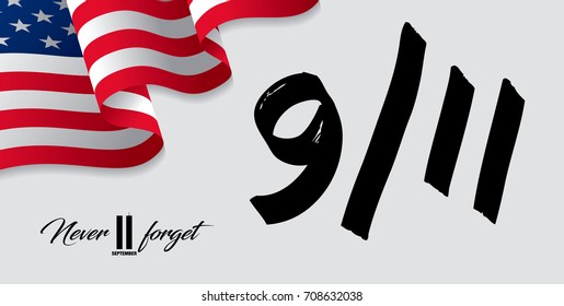 Patriot Day. September, 11. We will never forget. Vector illustration