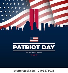 Patriot Day September 11th background vector illustration