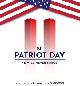 Patriot Day September 11th background. We will never forget. Vector illustration