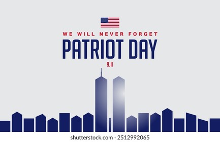 Patriot Day September 11th background vector illustration