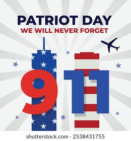 Patriot Day September 11th background vector