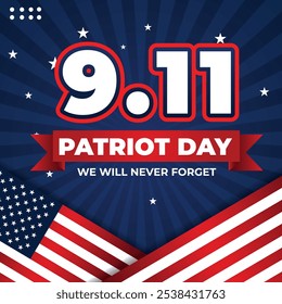 Patriot Day September 11th background vector