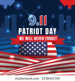 Patriot Day September 11th background vector