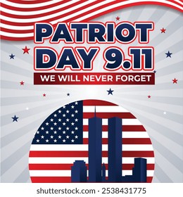Patriot Day September 11th background vector