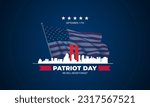 Patriot Day September 11th with New York City background vector illustration