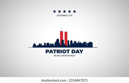 Patriot Day 11. September mit New York City Hintergrund, Vektorgrafik