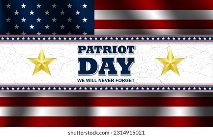 Patriot Day September 11th with New York City background vector illustration