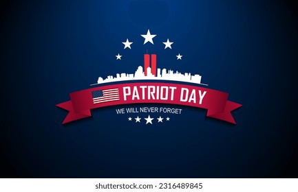 Patriot Day September 11th with New York City background vector illustration