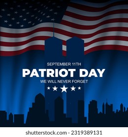 Patriot Day September 11th with New york city background vector illustration