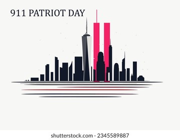 Patriot Day September 11th with New York City background vector illustration