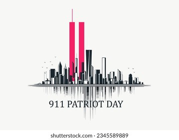 Patriot Day September 11th with New York City background vector illustration
