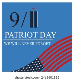 Patriot Day September 11th with New York City background vector illustration