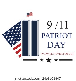 Patriot Day September 11th with New York City background vector illustration