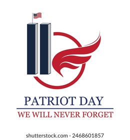 Patriot Day September 11th with New York City background vector illustration