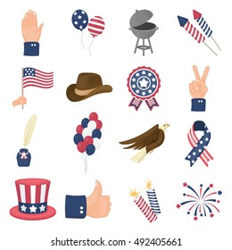 Patriot Day set icons in cartoon style. Big collection of Patriot Day vector illustration symbol.