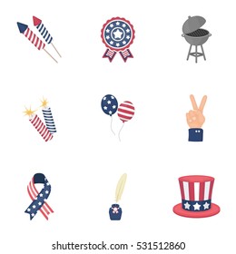 Patriot Day set icons in cartoon style. Big collection of Patriot Day vector symbol stock illustration