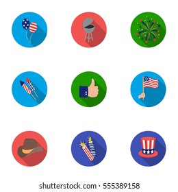 Patriot Day set icons in flat style. Big collection of Patriot Day vector symbol stock illustration