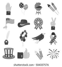 Patriot Day set icons in monochrome style. Big collection of Patriot Day vector symbol stock illustration
