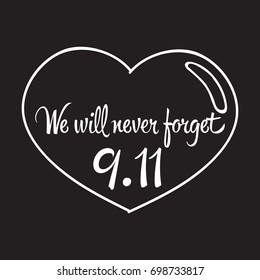 Patriot day, simple memorial design vector illustration 11 september. USA accident, world trade centre, we will never forget. Hand draw style, simple doodle.