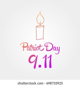Patriot day, simple memorial design vector illustration 11 september. USA accident, world trade centre, we will never forget. Hand draw style, simple doodle.